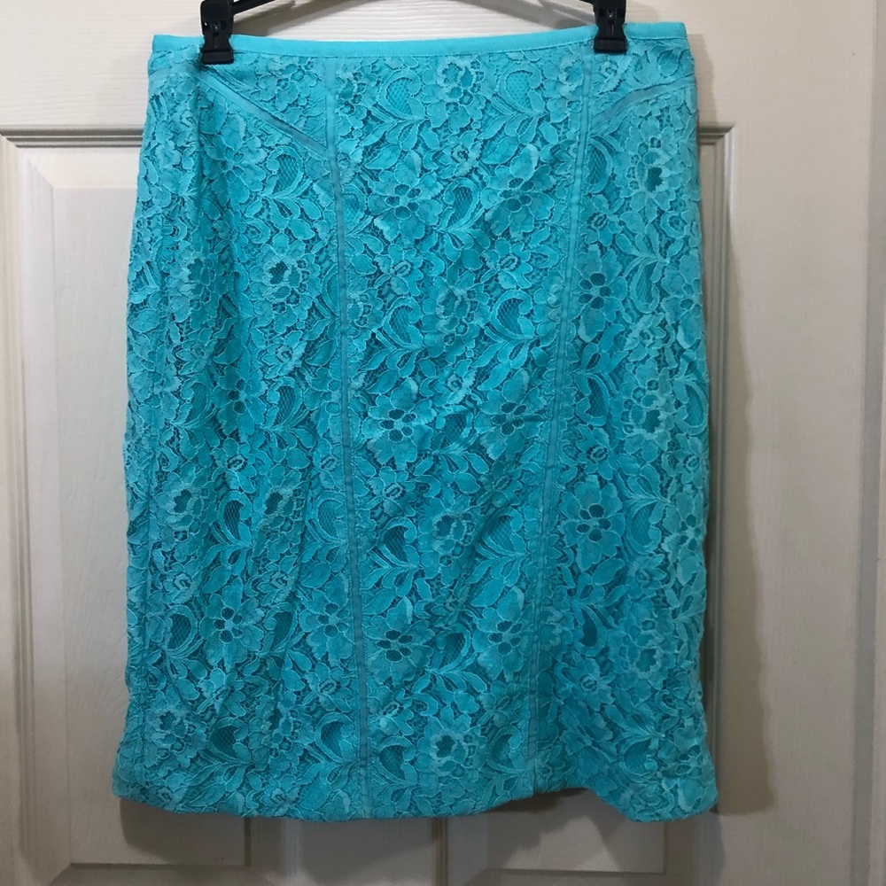 Blue lace skirt